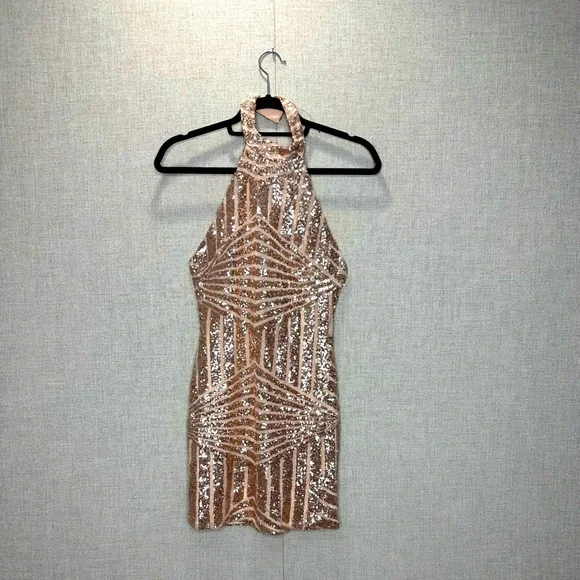Windsor | Dresses | Sequin Halter Mini Dress | Poshmark